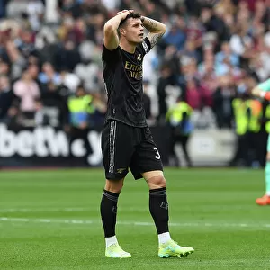 Granit Xhaka's Disappointment: Arsenal's Struggle Against West Ham United in the Premier League (April 2023)