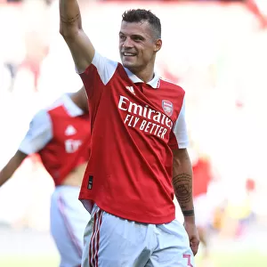 Granit Xhaka's Emotional Family Reunion: Arsenal's Victory Over Leicester City (2022-23)