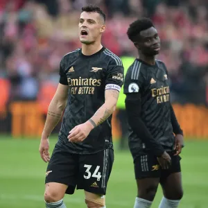 Granit Xhaka's Reaction: Liverpool vs. Arsenal, Premier League 2022-23 Granit Xhaka's Reaction: Liverpool vs. Arsenal, Premier League 2022-23