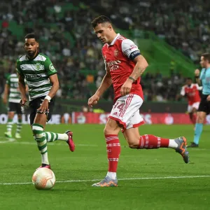 Granit Xhaka's Stellar Midfield Display: Arsenal's Europa League Triumph over Sporting CP (Lisbon, 2023)