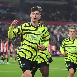 Havertz Scores First Arsenal Goal: Arsenal Takes Early Lead in Premier League Clash Against Brentford (2023-24)