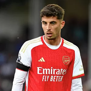 Havertz in Thought: A Pensive Moment at Goodison Park during Everton vs. Arsenal, Premier League 2023-24