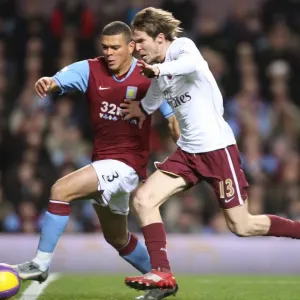 Head-to-Head: Hleb's Duel with Bouma in the Intense 1:2 Arsenal Victory over Aston Villa, Barclays Premiership, 2007