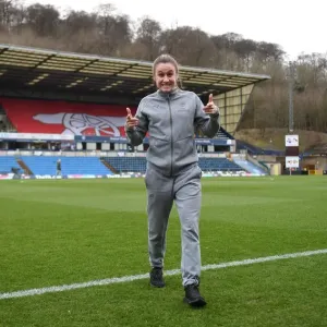 Heather O'Reilly Inspects Pitch Before Arsenal Women vs Manchester City Ladies Continental Cup Final