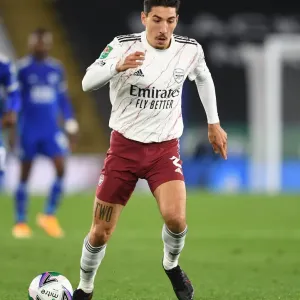 Hector Bellerin in Action: Arsenal vs Leicester City Carabao Cup Clash, 2020-21