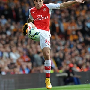 Hector Bellerin (Arsenal). Arsenal 2: 2 Hull City. Barclays Premier League. Emirates Stadium