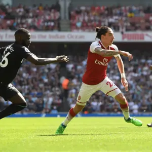 Hector Bellerin: Arsenal's Defensive Powerhouse in Action Against West Ham United, Premier League 2017-18 Hector Bellerin: Arsenal's Defensive Powerhouse in Action Against West Ham United, Premier League 2017-18