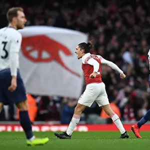 Hector Bellerin Celebrates Arsenal's Third Goal Against Tottenham Hotspur (Premier League 2018-19)