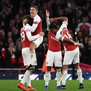 Hector Bellerin Celebrates Arsenal's Victory Over Tottenham Hotspur in the Premier League