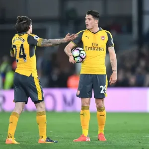 Hector Bellerin and Granit Xhaka: A Focus on Arsenal's Midfield Dynamics (Crystal Palace v Arsenal, 2016-17)