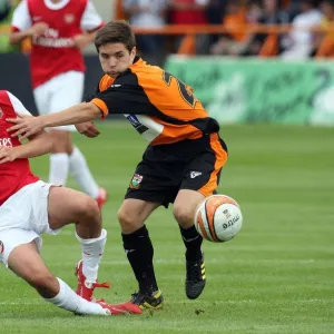 Henri Lansbury (Arsenal) John McGicks (Barnet). Barnet 0: 4 Arsenal. Pre Season Friendly