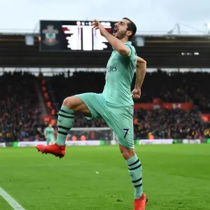 Henrikh Mkhitaryan celebrates scoring his and Arsenals 1st goal. Southampton 3