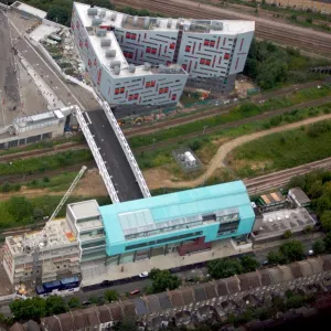 Highbury House and the Northern Triangle photographed from the a helicopter during the match