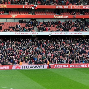 Huawei ad boards. Arsenal 2: 0 Fulham. Barclays Premier League. Emirates Stadium, 18 / 1 / 14