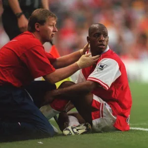 Ian Wright (Arsenal) and Physio Gary Lewin