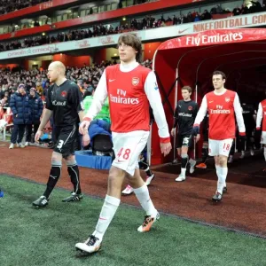 Ignasi Miquel (Arsenal). Arsenal 5: 0 Leyton Orient. FA Cup 5th Round Replay