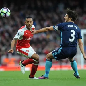 Intense Battle: Lucas Perez vs George Friend - Arsenal vs Middlesbrough Football Rivalry Intense Battle: Lucas Perez vs George Friend - Arsenal vs Middlesbrough Football Rivalry