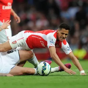Intense Clash at Emirates: Sanchez Fouls Shelvey, Premier League 2014/15 Intense Clash at Emirates: Sanchez Fouls Shelvey, Premier League 2014/15
