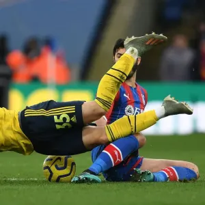 Intense Clash: Gabriel Martinelli Fouls by Tomkins in Arsenal vs. Crystal Palace, Premier League 2019-2020 Intense Clash: Gabriel Martinelli Fouls by Tomkins in Arsenal vs. Crystal Palace, Premier League 2019-2020