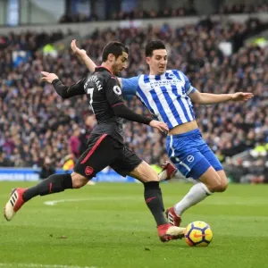 Intense Face-Off: Mkhitaryan vs. Dunk in Premier League Clash between Arsenal and Brighton