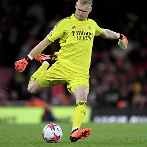 Intense Moment: Aaron Ramsdale in Action for Arsenal vs. Chelsea, Premier League 2022-23, Emirates Stadium