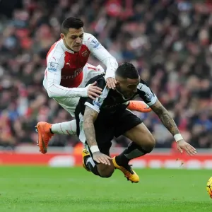 Intense Premier League Clash: Sanchez Fouls Simpson (Arsenal vs Leicester City, 2015-16) Intense Premier League Clash: Sanchez Fouls Simpson (Arsenal vs Leicester City, 2015-16)