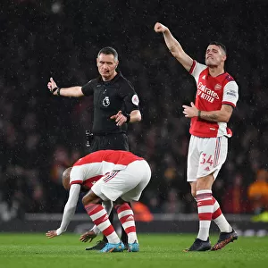 Intense Rivalry: Lacazette and Xhaka's Reaction to Referees Controversial Decision in Arsenal vs. Liverpool