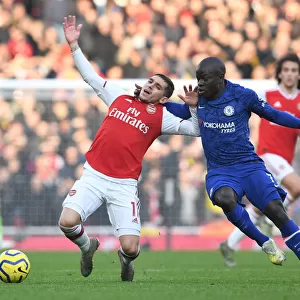 Intense Rivalry: Torreira Fouls Kante in Arsenal vs. Chelsea Clash (Premier League 2019-20)
