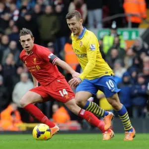 Intense Rivalry: Wilshere vs. Henderson Duel at Anfield, 2013-14 Premier League Intense Rivalry: Wilshere vs. Henderson Duel at Anfield, 2013-14 Premier League