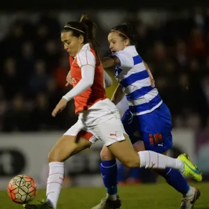 Intense Shooting Showdown: Fara Williams vs. Lois Roche in Arsenal Ladies vs. Reading FC Women's WSL Match