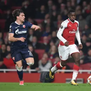 Intense Showdown: Nketiah vs. Stocjkovic in Arsenal's Europa League Battle