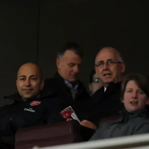 Ivan Gazidis and Trevor Saving Watch Arsenal Ladies Defeat Chelsea Ladies 3:1 in FA Womens Super League at Emirates Stadium (April 26, 2012)