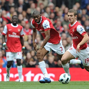 Jack Wilshere and Abou Diaby (Arsenal). Arsenal 2: 1 Birmingham City, Barclays Premier League