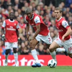 Jack Wilshere and Abou Diaby (Arsenal). Arsenal 2: 1 Birmingham City, Barclays Premier League