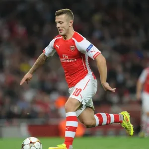 Jack Wilshere in Action: Arsenal FC vs Besiktas JK, UEFA Champions League Qualifiers, 2014