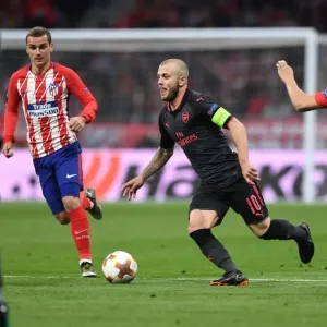 Jack Wilshere in Action: Arsenal vs Atletico Madrid, UEFA Europa League Semi-Final (2018), Madrid Jack Wilshere in Action: Arsenal vs Atletico Madrid, UEFA Europa League Semi-Final (2018), Madrid