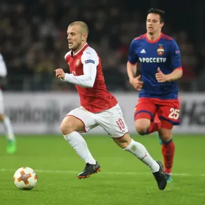 Jack Wilshere in Action: Arsenal vs CSKA Moscow, UEFA Europa League Quarterfinals, Moscow, Russia, 2018