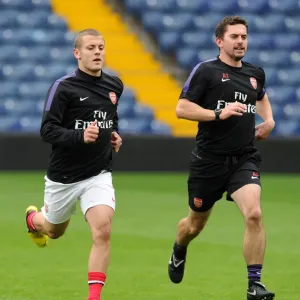 Jack Wilshere (Arsenal) and Alastair Thrush Print Jack Wilshere (Arsenal) and Alastair Thrush Print