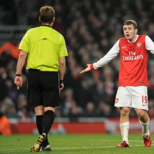 Jack Wilshere (Arsenal) chats to the referee. Arsenal 0: 0 Manchester City