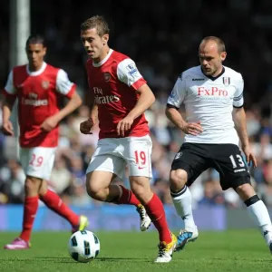 Jack Wilshere (Arsenal) Danny Murphy (Fulham). Fulham 2: 2 Arsenal, Barclays Premier League