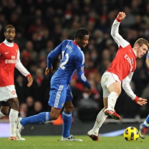 Jack Wilshere (Arsenal) John Obi Mikel (Chelsea). Arsenal 3: 1 Chelsea. Barclays Premier League