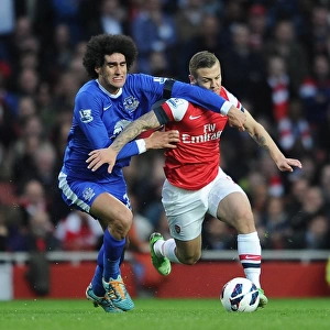 Jack Wilshere (Arsenal) Marouane Fellaini (Everton). Arsenal 0: 0 Everton. Barclays Premier League
