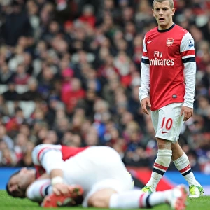 Jack Wilshere: Arsenal Midfielder in Action against Queens Park Rangers, Premier League 2012-13