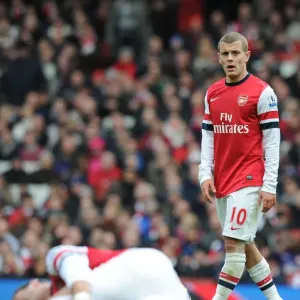Jack Wilshere: Arsenal Midfielder in Action against Queens Park Rangers, Premier League 2012-13