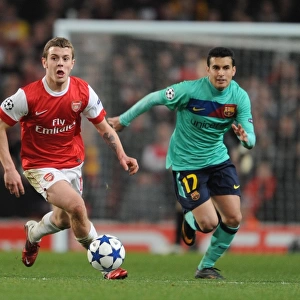 Jack Wilshere (Arsenal) Pedro Rodriguez (Barcelona). Arsenal 2: 1 Barcelona