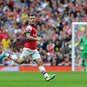 Jack Wilshere: Arsenal's Midfield Mastermind in Action against Stoke City, Premier League 2013-14