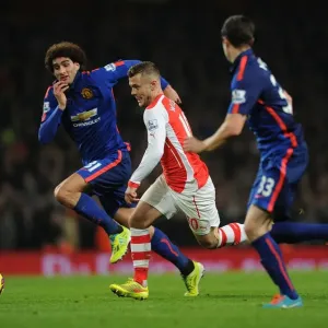 Jack Wilshere Battles Past Fellaini and McNair Print Jack Wilshere Battles Past Fellaini and McNair Print
