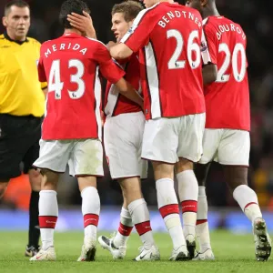 Jack Wilshere celebrates scoring the 5th Arsenal goal