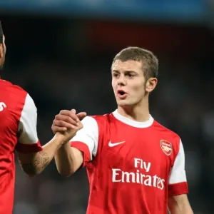 Jack Wilshere and Cesc Fabregas (Arsenal). Arsenal 6: 0 SC Braga. UEFA Champions League Jack Wilshere and Cesc Fabregas (Arsenal). Arsenal 6: 0 SC Braga. UEFA Champions League