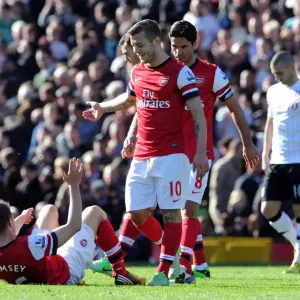 Jack Wilshere Consoles Emotional Aaron Ramsey After Fulham vs. Arsenal Clash (2013) Jack Wilshere Consoles Emotional Aaron Ramsey After Fulham vs. Arsenal Clash (2013)
